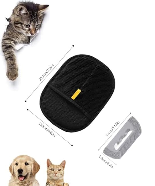 MEDB Pet Hair Remover, Electrostatic Pet Hair Removal Glove, Reusable Cat & Dog Hair Remover for Couch, Furniture, Carpet, Curtain, Upgraded Animal Fur Removal Tools, Cat Grooming Gloves-1 PCS-2RTRLcMd
