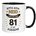 81 Geburtstag Männer Geschenk Tasse | Bitte kein Neid – weil ich mit 81 so gut aussehe | Lustige Geschenk Geburtstagstasse Spruch 81. Geburtstag | 81ter Geburtstag - Witziges Geburtstagsgeschenk Mann
