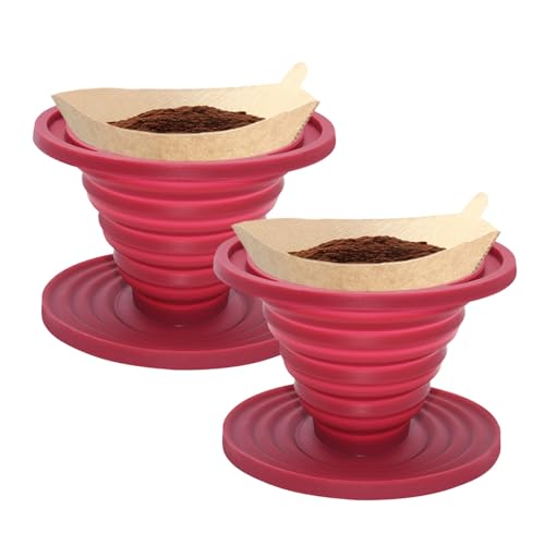 2 Pcs Collapsible Pour Over Coffee Dripper,Reusable Silicone Coffee Filter