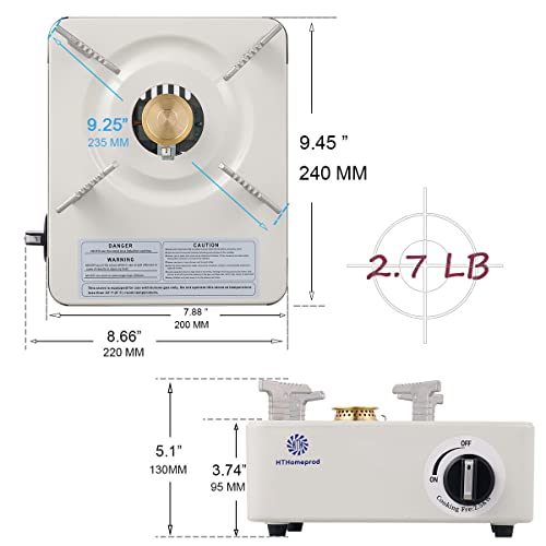 Hthomeprod Portable Butane Stove Mini Small Camping Cooker Single Brass Burner Gas Fuel White Color Outdoor Hiking Picnic Compact Stoves #TOP1