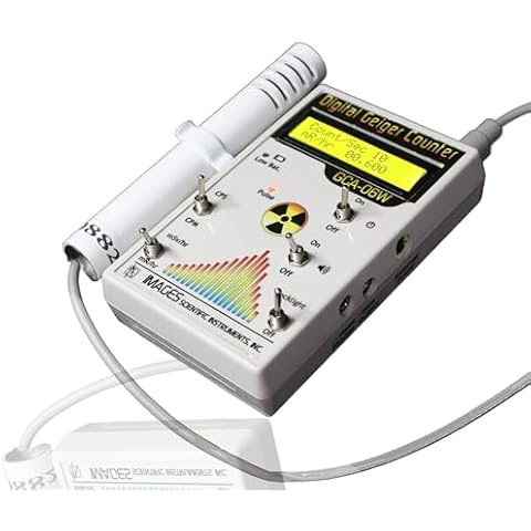 Geiger Counter - Digital - Professional - Model # GCA-06W External Wand Probe - ANSI N323A Certification Ready- 0.001 mR/hr Resolution - 1000 mR/hr Range Cover
