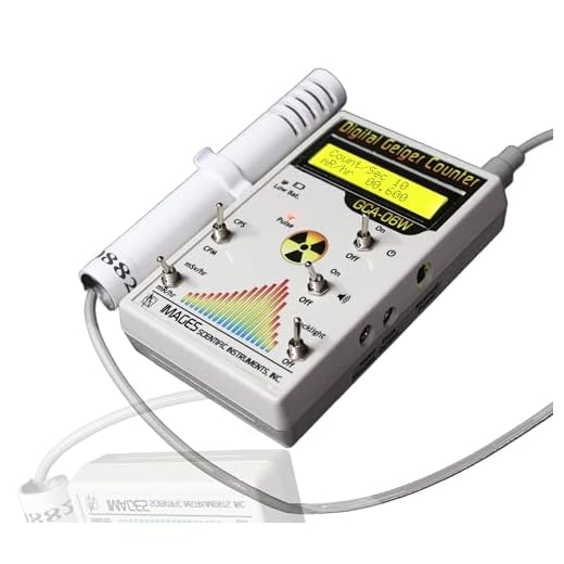 GCA-06W Professional Digital Geiger Counter Radiation Monitor with External Wand - NRC Certification Ready- 0.001 mR/hr Resolution - 1000 mR/hr Range