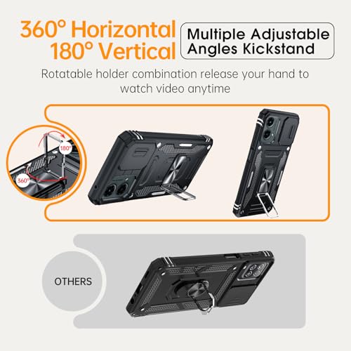 LeYi for Motorola Moto G-5G-2024 Case: Moto G 2024 Case with Slide Camera Cover, [Military-Grade] Shockproof Protection Moto G 2024 Phone case, Magnetic Stand Funda para Moto G5G 2024, Navy Blue - image 8