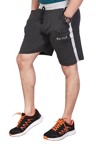 Image of Particle Men's Plus Size Big Size Bermuda Shorts | 230 GSM Ribbed Cotton Half Pant for Men with Deep Side Pockets | Sizes XL-5XL (34-52 Inch Waist)
