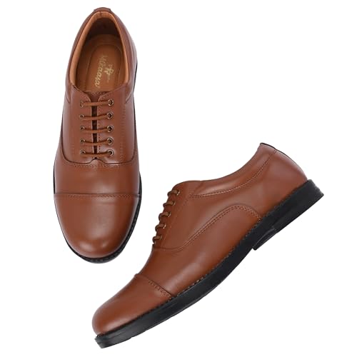 Image of Mikaasa Leather Formal Oxford Shoes for Men, Police and Officer Duty Lace-Up Mid Top Shoes with Cushioned Insole, Durable Sole and Classic Design, Comfortable Formal Footwear
