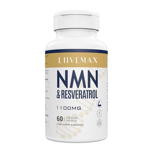 NAD+ & Trans-Resveratrol Complex 1100mg | Anti-Aging Antioxidant Supplement | Enhanced with Black Pepper Extract for Superior Absorption (60 Count, (Pack of 1))