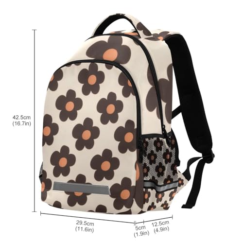 KLL Cartoon Cute Brown Flowers Designed classic kids backpack with big bookbag for men morral escolar para ni?o3