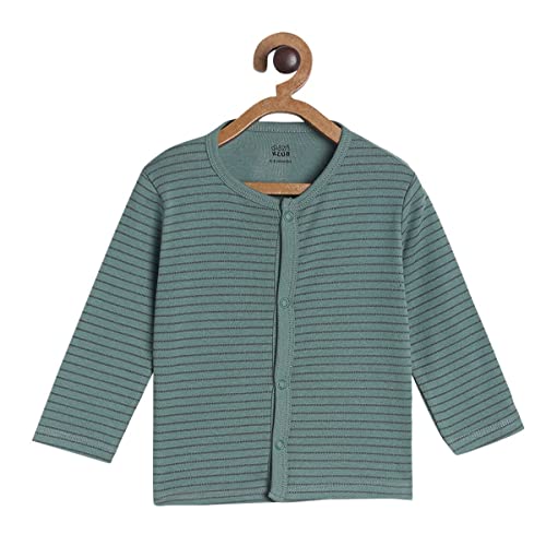 Image of miniklub Baby Round Neck Full Sleeve Full Length Knitted Cotton Body Suit Set, Pack of 2 (Multi Color)