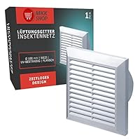 MKK Lüftungsgitter mit Flansch 150 mm weiß Kunststoff zur Be- und Entlüftung UV-Beständig Witterungsbeständig 8K-PPWF-VHNQ