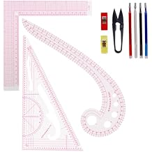 Acrylic Sewing Ruler Set,French Curve Pattern Rulers Kit for Tailors Designers Precision Pattern Making Guides Quilting and DIY Supplies Ruler Set 1-3Pcs
