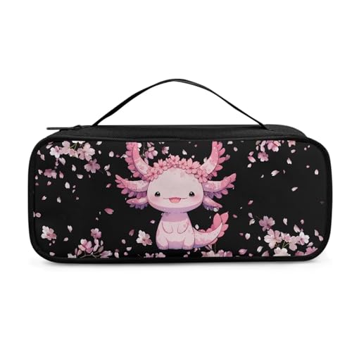 Sepetwhos Floral Axolotl Stethoscope Carrying Case Large Stethoscope Holderwith Mesh Pockets Large Hard Organizer Storage Bag Stethoscope Accessories