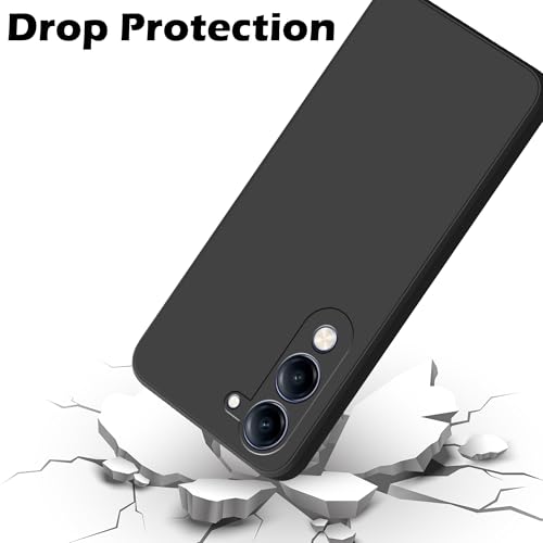Image of amazon basics Back Cover for Vivo T4 Lite /iQOO Z10 Lite 5G | Ultra Slim Soft Rubberised Case | Matte Silicone Flexible Mobile Case | Camera Protection - Black