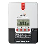 LVYUAN（リョクエン）20A MPPTソーラー充電コントローラー 最大入力520w 最大電力点追従型(MPPT) 12V 24V 自動 最大PV 100V入力 ソーラー充放電 太陽光発電用 遠隔監視＆操作 高性能 99.9％の追跡効率と保護機能 多種類のバッテリーに対応 ML2420 【日本語説明書付き】