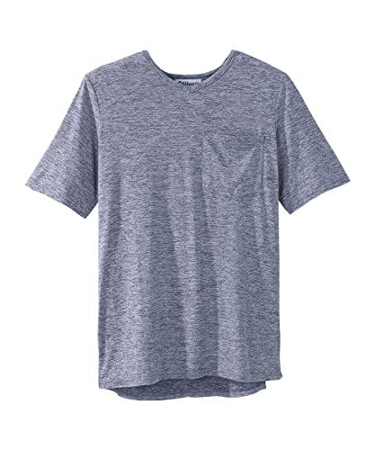 Men’s Open-Back Adaptive No-Peek V-Neck Pocket Tee - Heather Indigo 2XL