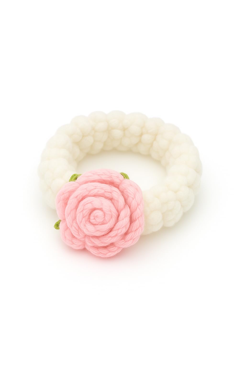 2-in-1 (1 Pc) Handmade White Mogra Pink Rose Hair & Hand Gajra - Accessories For Women & Girls - Artificial Crochet Flower Bracelet Wristband & Scrunchie Bun - Soft | Pink & White-image-38