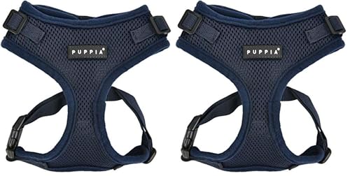 Authentic Puppia RiteFit Harness with Adjustable Neck, Navy, Extra Large (Pack of 2)