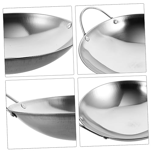 KICHOUSE Wok de Acero Inoxidable con Doble Asa Fondo Plano 2 Piezas miniatura 3