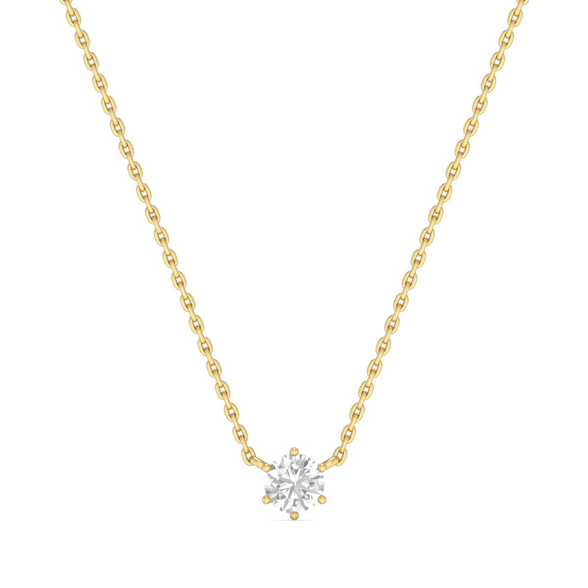 MABEL925 Sterling Silver, Classic Solitaire Pendant With Chain Necklace, Fine Jewellery Gifts for Women & Girls, Assured Purity & 6 Month Warranty*