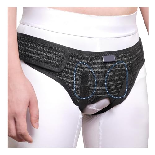 Hernia Belt for Men Inguinal, Hernia Belt for Women, ​​Hook-and-Loop Fastener Design​, Can Be Used When Sleeping, Breathable Material(Black,Large)