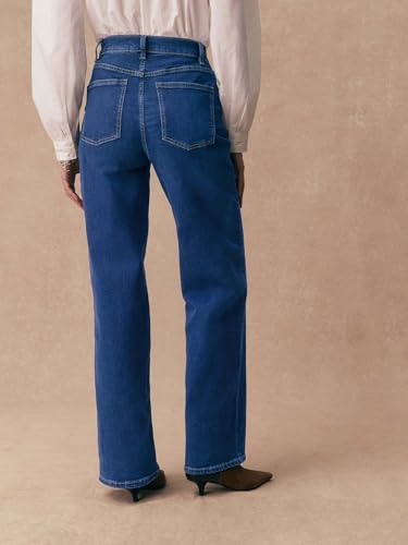 Image of KOTTY Women's High Rise Wide Leg Jeans|Cotton Blend Straight Fit Denim|Trendy Comfortable Casual Wear