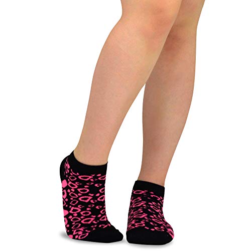 Teehee Women's Acrylic No Show Low Cut Basic 12-Pack, (Neon Animal Printed) #TOP7