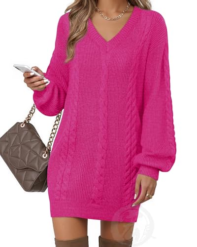 VAFOLY Sweater Dresses for Women 2026：V Neck...