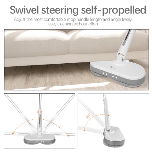 Alivio Wireless Electric Mop, Powerful Spin Head 150rpm for Cleaning Various Floor, Foot Prints, Sebum Stains, Invisible Bacteria, Marble Floor, Dust (Grey) - Image 7