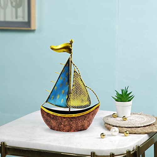 Image of CraftVatika Metal Turkish Ship Boat Naav Showpiece Figurine for Home Decor Living Room Tabletop Desktop Side Corner, Home Decorative Items (12 Inches Height) (Type 1)