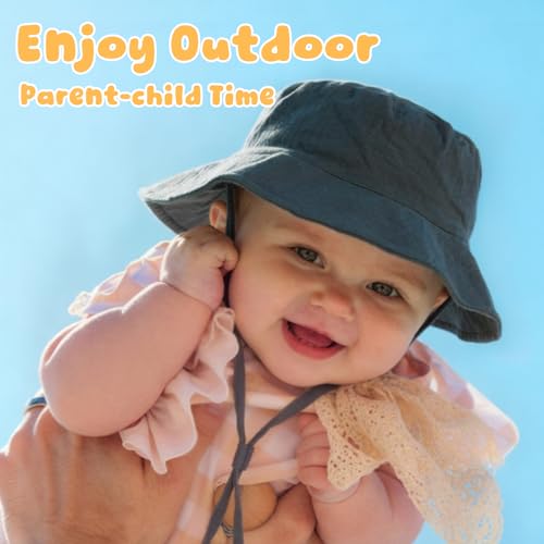Image of Muslin Baby Sun Hat Sun Protection Baby Toddler Bucket Hats for Boys Girls