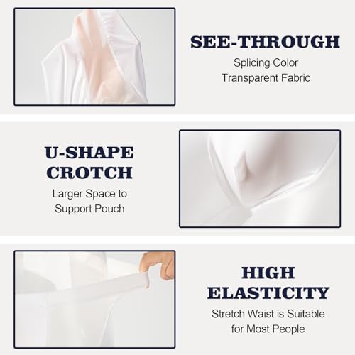 Glossy Mens Boxer Briefs Sheer Underwear Silky Boxers Transparent Lingerie See Through Shorts3