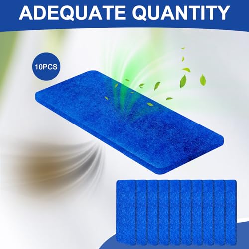 Image of 10 PCS Ceiling Fan Filter - MERV 6 Upgraded Adhesive Backed Easy Fit Universal Ceiling Fan Air Filter for Fan Blade Top Family Room Home Bedroom Kitchen Office, Blue
