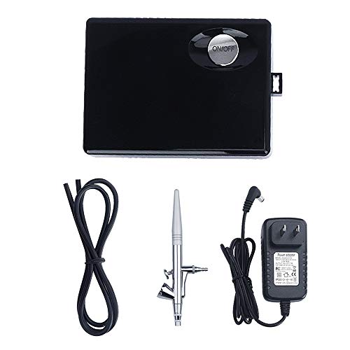 Airbrush Kit,Fy-Light Multi-Purpose Gravity Feed Single-Action Airbrush Set with Portable Mini Air Compressor