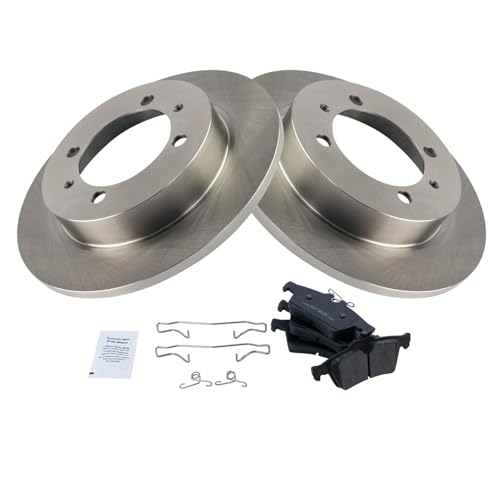 Image of TRQ Rear Brake Pad and Rotor Set Ceramic Compatible with 2004 Volvo S40