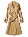 Tuopuda Female Trenchcoat Revers Zweireiher Windjacke Mantel Klassische Einfarbig Frühling Jacke Winddichter Übergangsmantel Jacke Casual Langarm, Dunkelkhaki, XL
