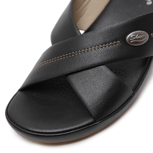 Casual Low Wedges Sandals For Womens Two Strap Open Toe Slip On Summer Beach Walking Dress Slide Sandal3