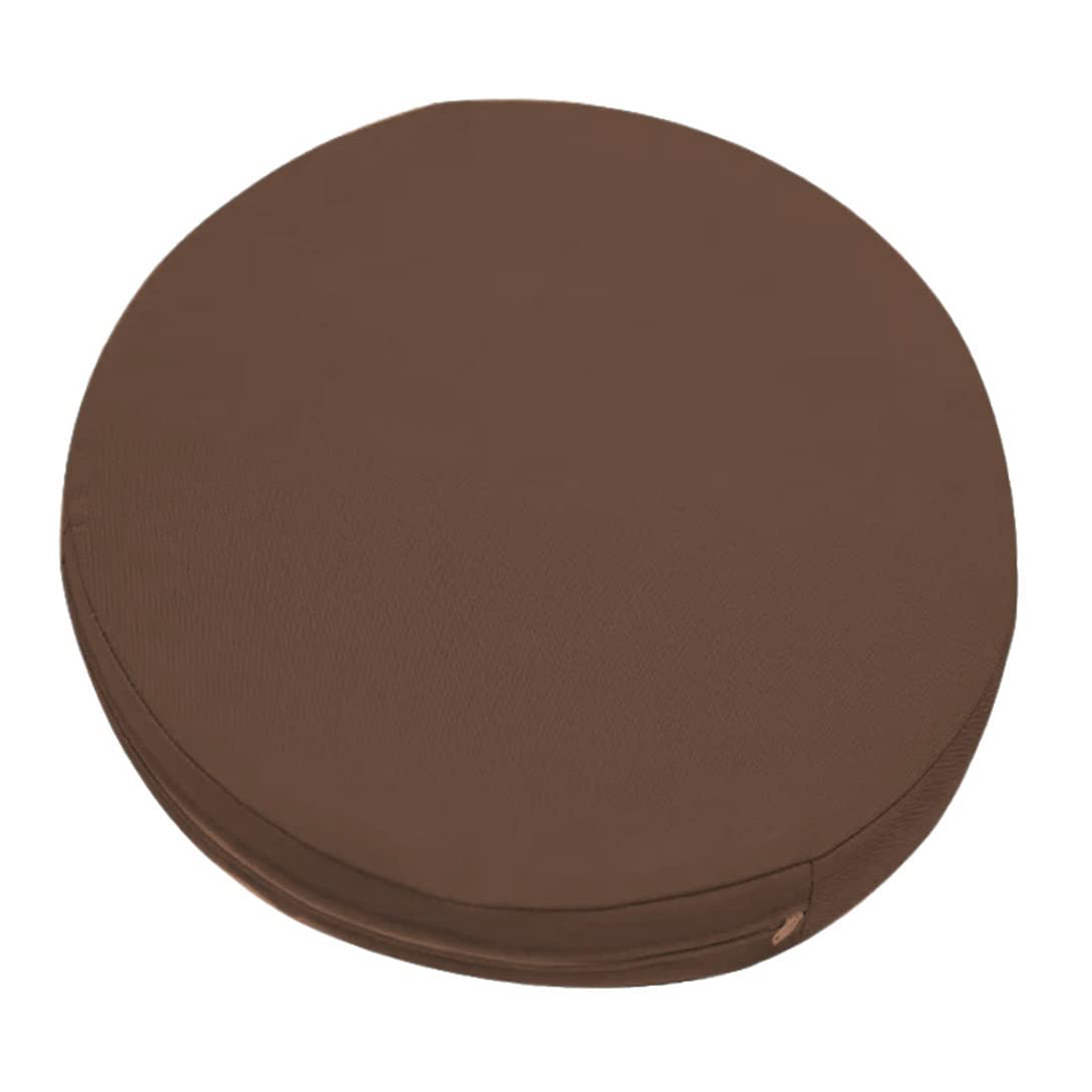 GGoty Thick 5/8cm Chair Cushion Seat Pad Waterproof,Round 40/45/50cm Dining Chair Seat Cushion Soft Chair Pads for Outdoor Patio (40x40x8cm,Dark Coffee)