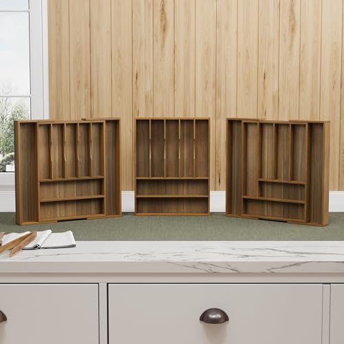 Smuxee Acacia Wood Kitchen Silverware Drawer Organizer, 7 Compartment Utensil Holder, Kitchen Drawer Divider for Silverware and Kitchenware - Image 8