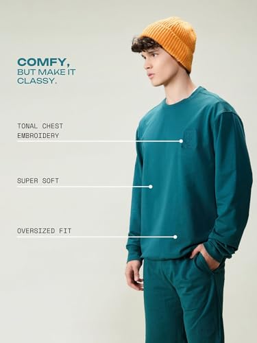 Image of CAVA Men's Everywear Oversized Sweatshirt for Men | Cozy Soft Terry Pullover, Casual Loungewear Top, Relaxed Fit for Layering, Home, Travel & Street Style