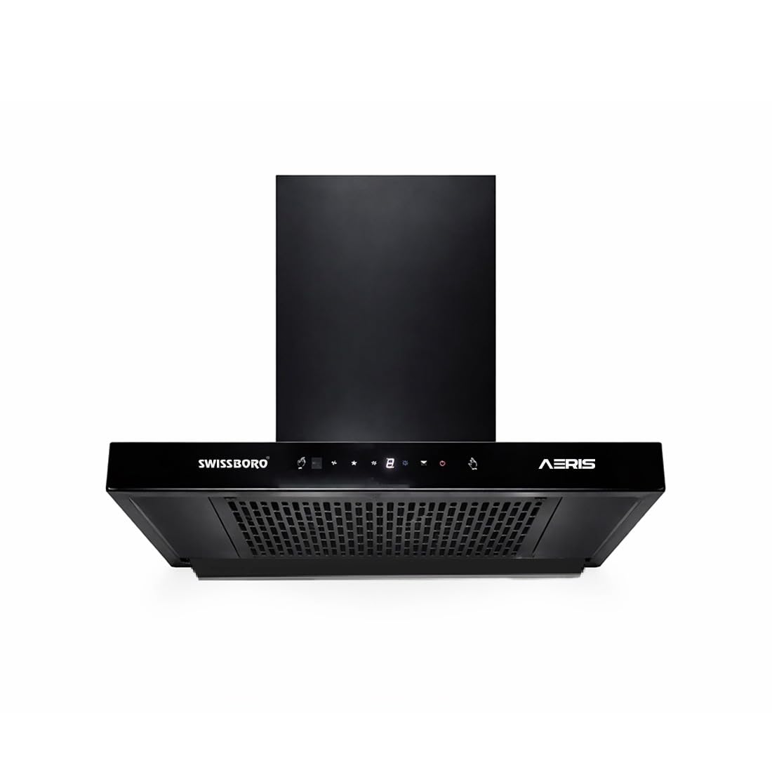 aeris pro t kitchen chimney 60 cm, 1400 m³/hr suction | filterless auto clean touch & motion sensor control, black finish | wall mounted hood 10 years motor + 1 years comprehensive warranty