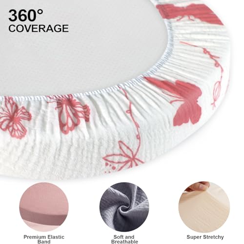 Image of 100% Muslin Baby Bassinet Sheets for Baby Boy Girls,4-Pack Fitted Bassinet Sheets Set Compatible with Halo Bassinest Swivel Sleeper,Baby Delight,Angelbliss,32 inchX16 inch (Pink Butterfly)
