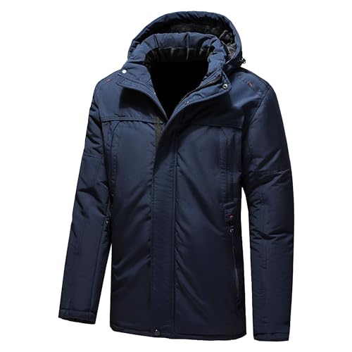 Manteau à capuche hommes laine doublée veste chaude d'hiver ZDJSWJ