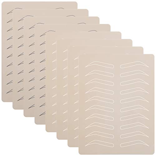 BOWINR 8 Sheets Eyebrow Tattoo Skin Practice Double Sided Microblading Practice Skin No Ink Needed Practice Skin for Tattoo Artists and Beginners
