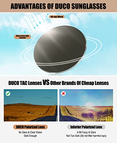 DUCO Retro Aviator Polarized Sunglasses Women Men Vintage Double Bridge Sun Glasses Classic Shades DC12084