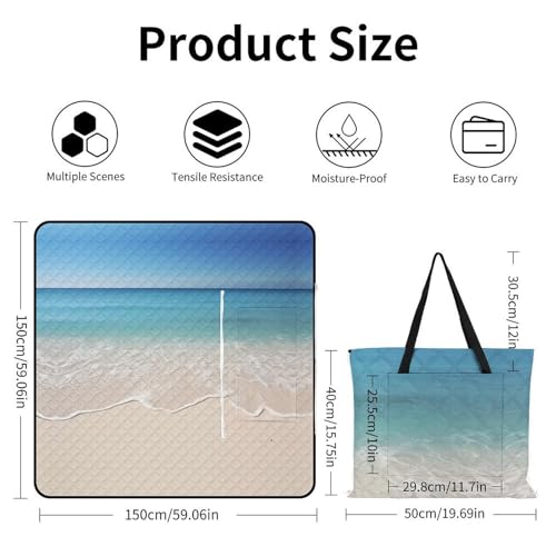 Couverture de plage extérieure pliable avec envers imperméable et isolant - 4