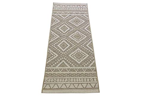 Teppich-Traum Läufer In- & Outdoor Teppich Sisal Optik Küche Flur Terrasse Balkon Rautenmuster...