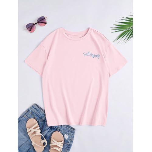 Girls Hawaiian Shirt Beach Preppy Graphic Tees Hawaii Sunshine Tshirt Kids Salty Day Shirts Summer Vacation Tops4