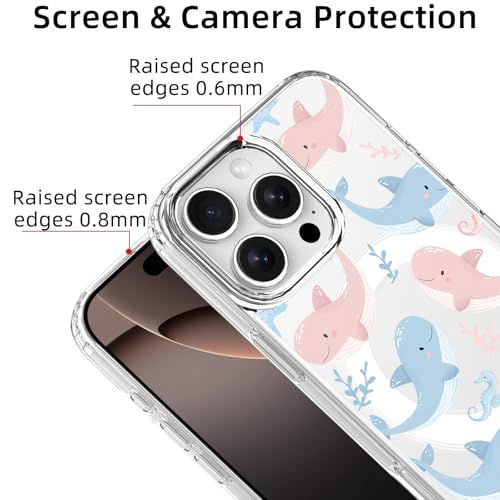 Coque originale pour iPhone 15 Plus magnétique transparente motif baleine