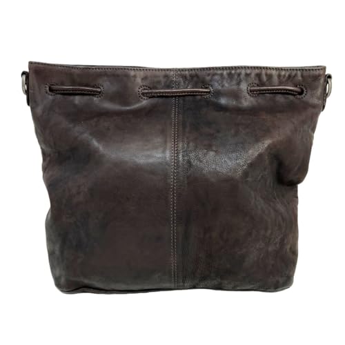 Myra Bag Drawstring Leather Bucket Bag for Women - Bohemian Crossbody Shoulder Purse3