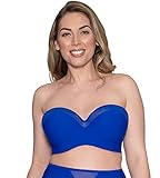 Curvy Kate Damen Sheer Class Bandeau Bikini, Kobalt, 80DD