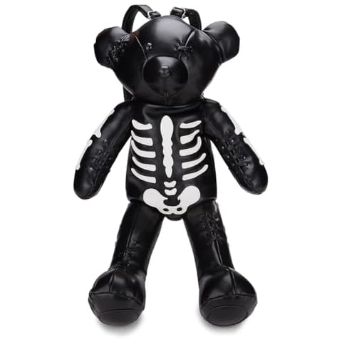 Dolls Kill Teddy Backpack with Skeleton Appliqués Cover
